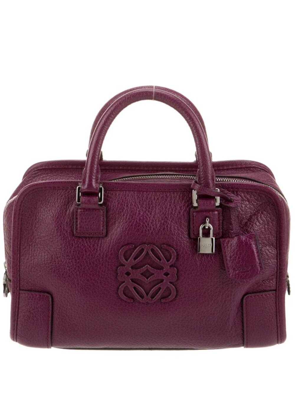 LOEWE Amazona 23 Berry Goatskin Leather Logo Bag